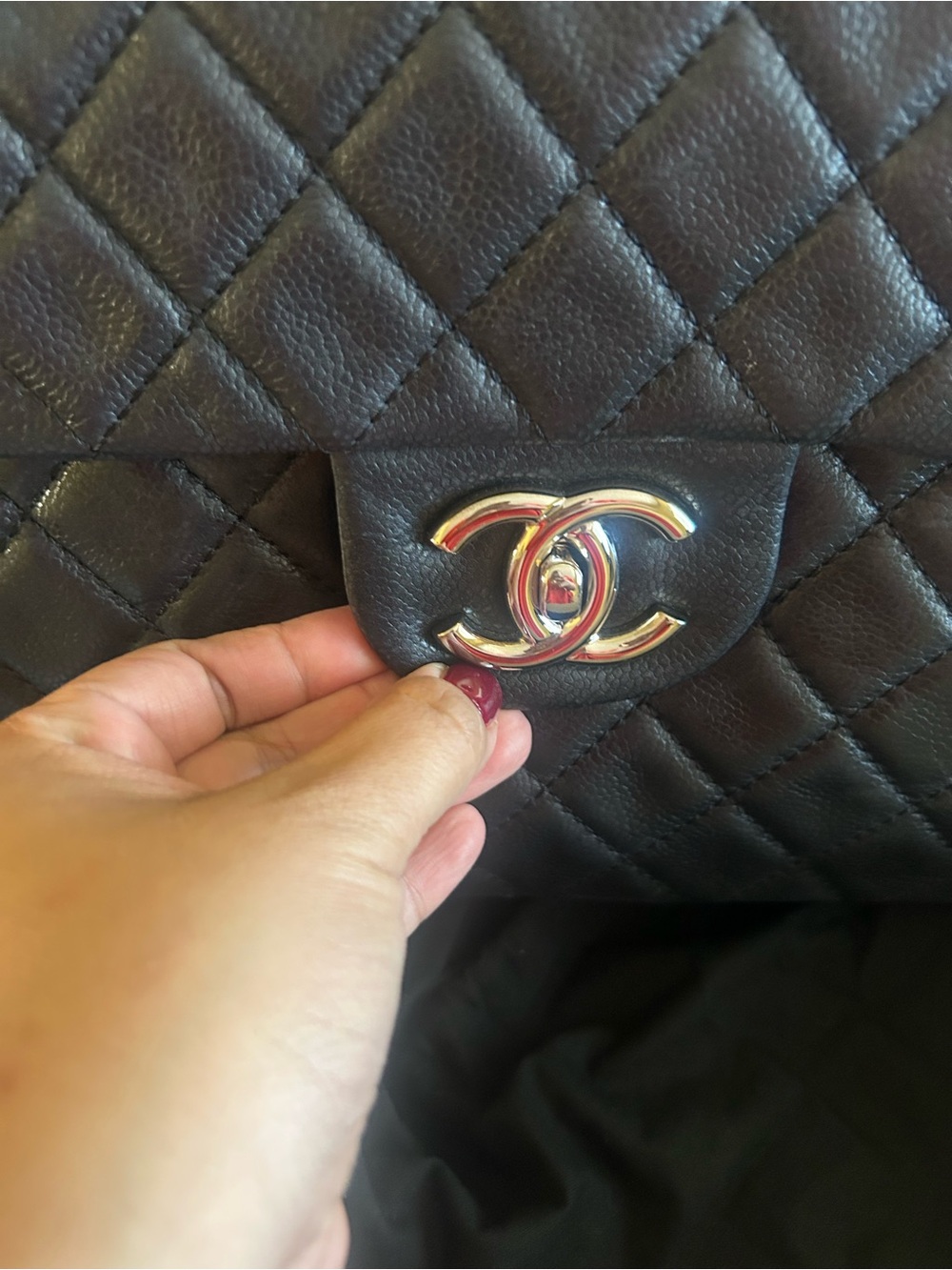 CHANEL Black Quilted Shoulder Bag with Silver-Tone CC - Picture 2 of 13